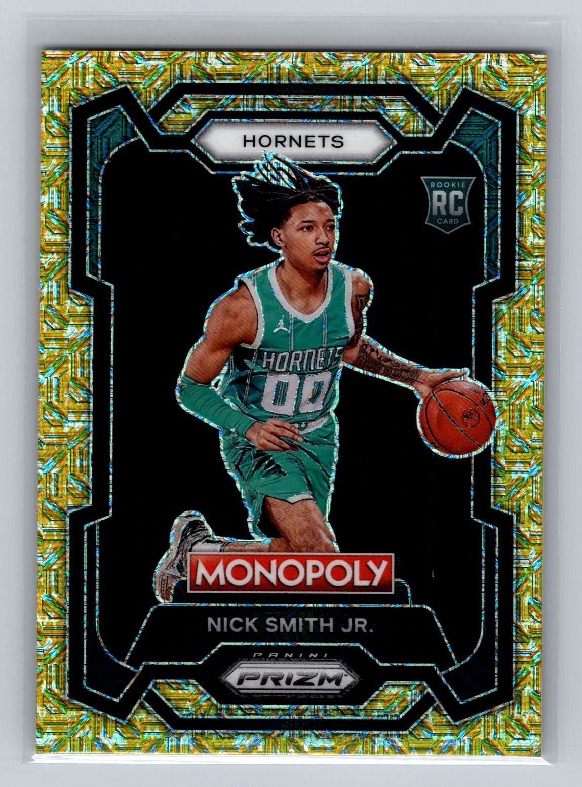 2023-24 Prizm Monopoly Nick Smith Jr. Gold Millionaire Shimmer #14 #/500 Hornets
