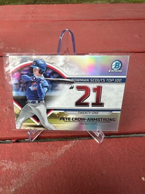 2023 Bowman Chrome Pete Crow-Armstrong Chicago Cubs Rookie Bowman Scouts Top 100