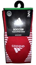 Adidas Team Speed OTC Soccer Socks 1 Pair Youth 13C-4Y Red White w Logo NEW