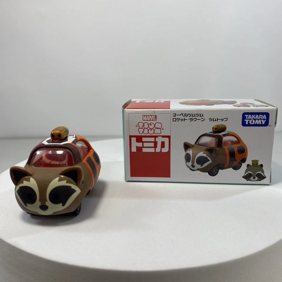 Takara Tomy Disney Tomica Marvel Tsum Tsum Top Rocket Raccoon Premium Diecast - Image 2 of 4