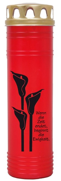 Grabkerze Rot 4-Tage Brenner 100H Grablicht Grableuchte Grablampe Grab Lyrik 1-image