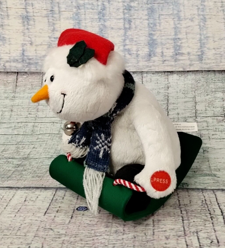 Pan Asian Creations Snowman on Sled Plush Sings Sleigh Ride Christmas Song -Rare - 第 3/18 張圖片