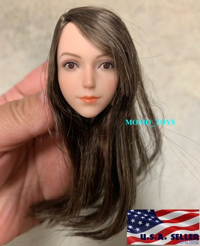 JIAOUDOLL Testa Scolpita 1/6 Per Action Figure - Ragazza Asiatica/Europea In PVC Per Corpo 12'' - 2