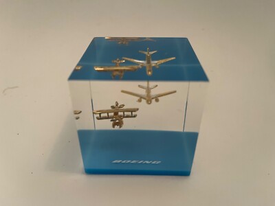 Boeing Paperweight (used, blue, two planes)