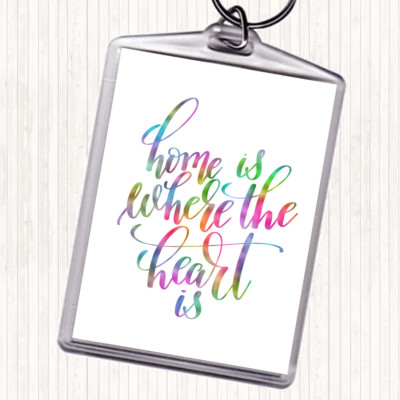 Home Is Where The Heart Is Regenbogen Zitat Taschenanhänger Schlüsselanhänger Schlüsselring