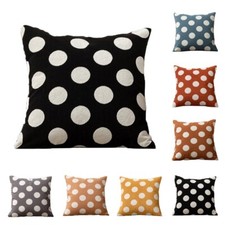 Polka Dots Cushion Cover Home Bedroom Sofa Office Car Throw Pillow Case Decor