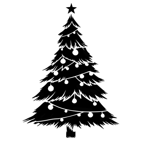 Decorated Pine Tree Decal - Buy 1 Get 1 Free - Christmas Tree Decal - BOGO - Picture 4 of 10