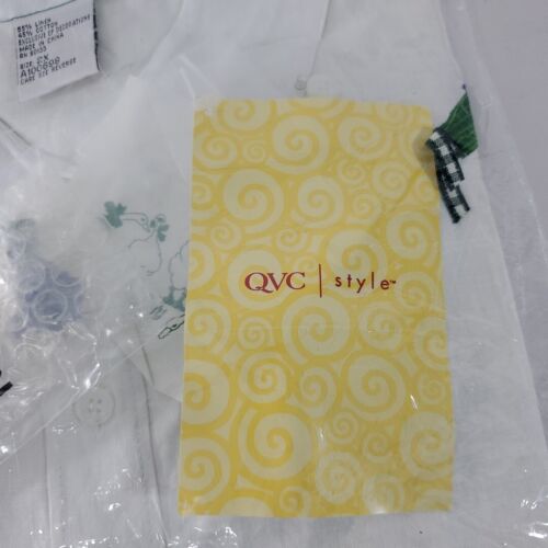 The Quacker Factory : Lavender Flowers White Button Long Sleeve Shirt 2X - NWT - Picture 3 of 8