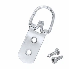 Framer Supply Heavy Duty 2 Hole Steel D-Ring Picture Hangers & #6 1/2" Pan He...