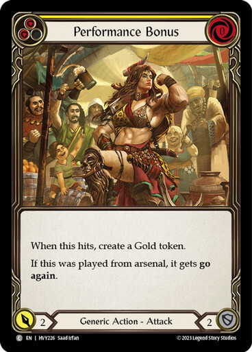 Performance Bonus (Yellow) Common Heavy Hitters Flesh and blood TCG NM