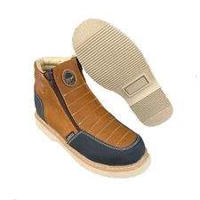 MENS WORK BOOTS GENUINE LEATHER ZIP UP SAFETY SOFT TOE OIL RESISTANT BOTA CIERRE