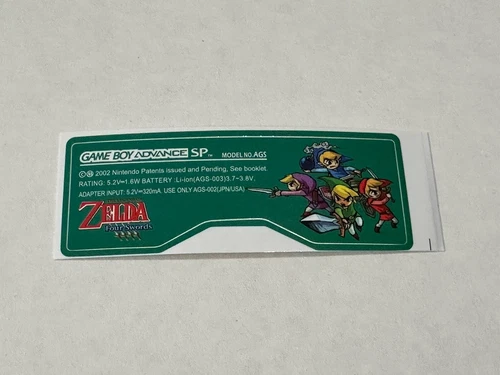 Nintendo Game Boy Advance SP AGS-001 101 LoZ Zelda Four Swords Console Label