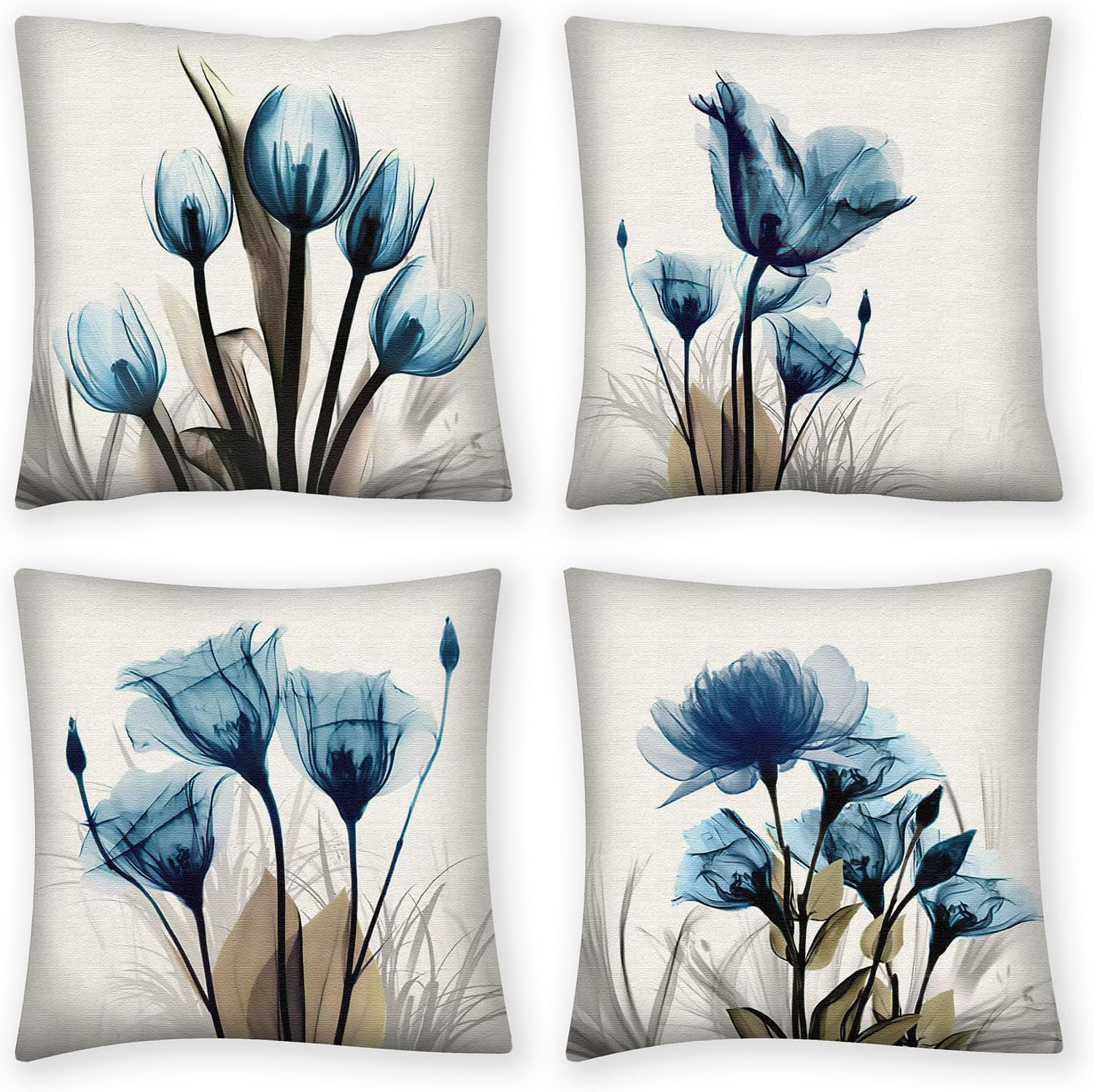 Throw Pillow Covers 18X18 Set of 4, Decorative Pillows for Couch Bed, Sofa Pillo-image