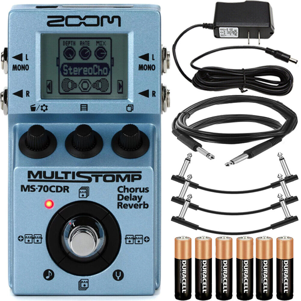 Zoom MS-70CDR Multi Stomp Guitar Effect Pedal + Instrument Cable