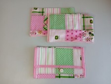 Pink JOHN DEERE Baby Changing Set  Portable Pad, Burp Cloths x2  Handmade