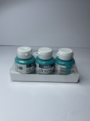 Vtg Liquitex Glossies High Gloss Acrylic Enamel Paint. Aqua New Old stock