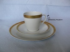Gedeck-Kaffeegedeck 3 tlg Schönwald / weiß mit gemustertem Goldrand 