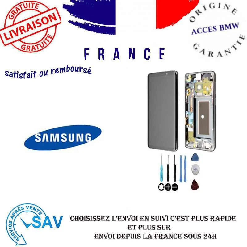 Original Ecran LCD Complet Gris Sur Châssis Pour Samsung Galaxy S9 (G960F) - Photo 1/1