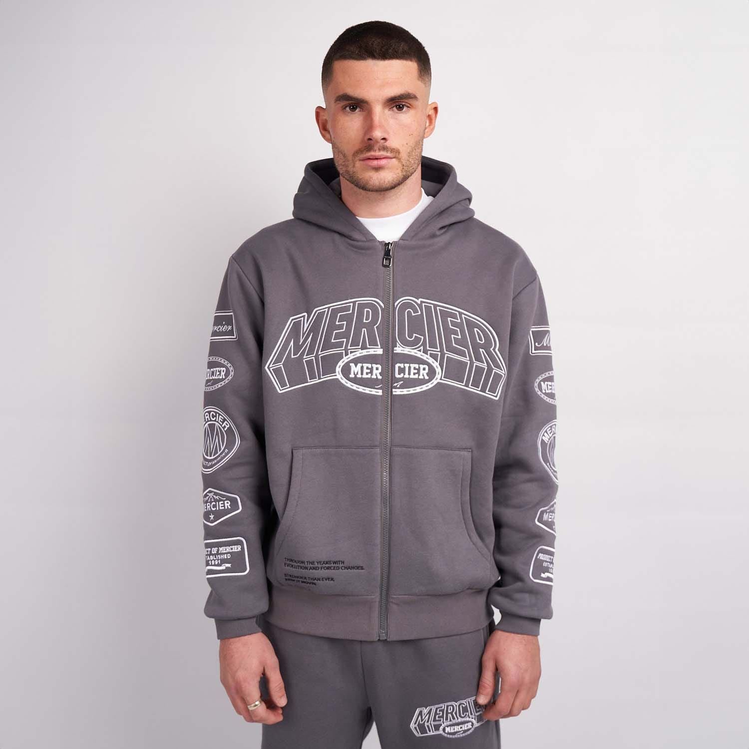 Толстовка Herren с капюшоном Mercier Compton Regular Fit, выполненная в классическом стиле в Грау