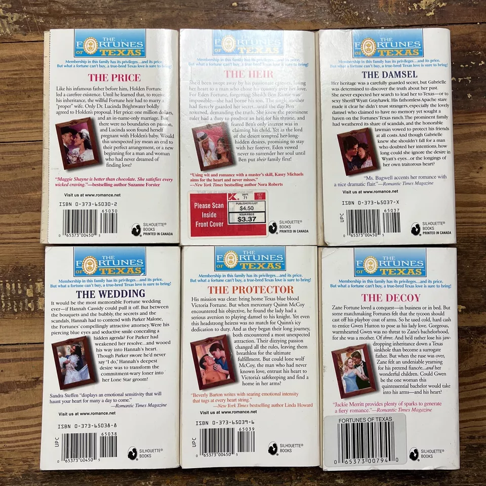 The Fortunes Of Texas Lot of 6 Western Romance Paperback Novels Silhouette Books Foto 2 de 4