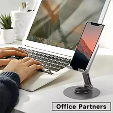 Universal 360 Metal Desk Tabletop Phone Tablet Stand Holder Foldable Adjustable