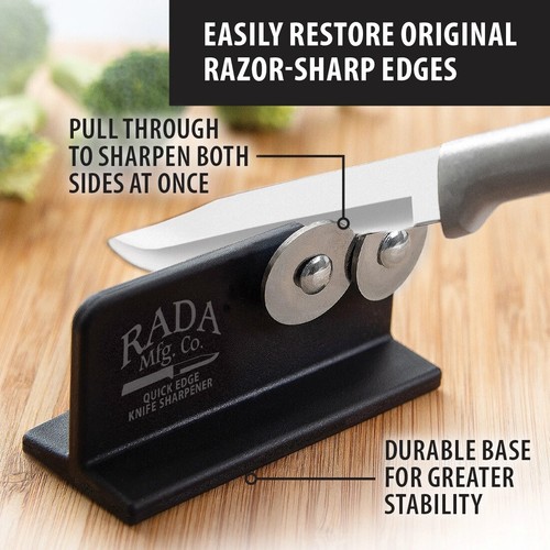 RADA BESTECK R119 QUICK EDGE MESSERSCHÄRFER GEHÄRTETE STAHLRÄDER MADE IN USA - Bild 2 von 4