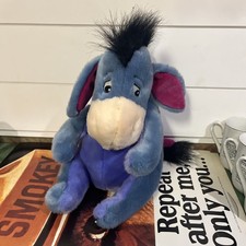 Disney Store Eeyore Plush Toy Removable Tail 12" Winnie the Pooh blue with tag