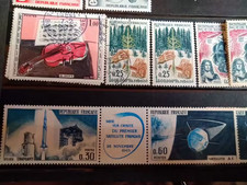 Timbre France 1465A Triptyque Fusée Diamant Satellite A1 1965 NEUF