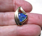 10K Yellow Gold Mosaic Opal Pendant [P68] — photo 1