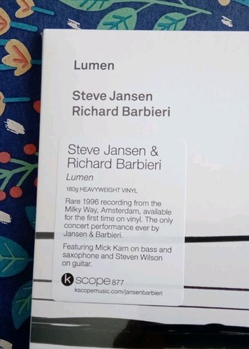 2015 Steve Jansen Richard Barbieri Lumen Vinyl LP 180 gram Reissue KSCOPE877 - Foto 2 di 10
