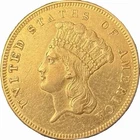 1855 $3 Indian Princess Head Gold Three Dollar Piece Rare Early US Coin