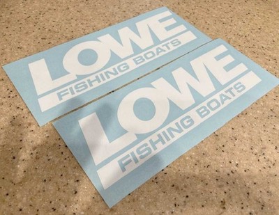 Lowe Vintage Fishing Boat Decals 8'' White 2-PK FREE SHIP + Free Fish Decal!