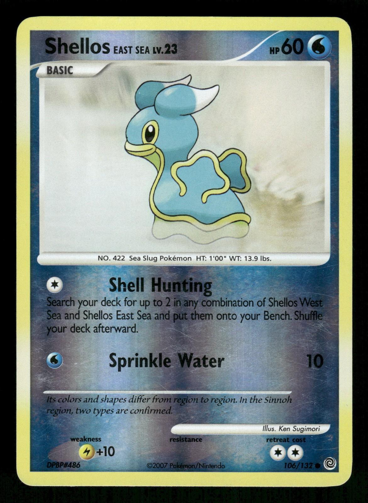 Pokemon Shellos East Sea Common Secret Wonders 106/132 HP Reverse Holo