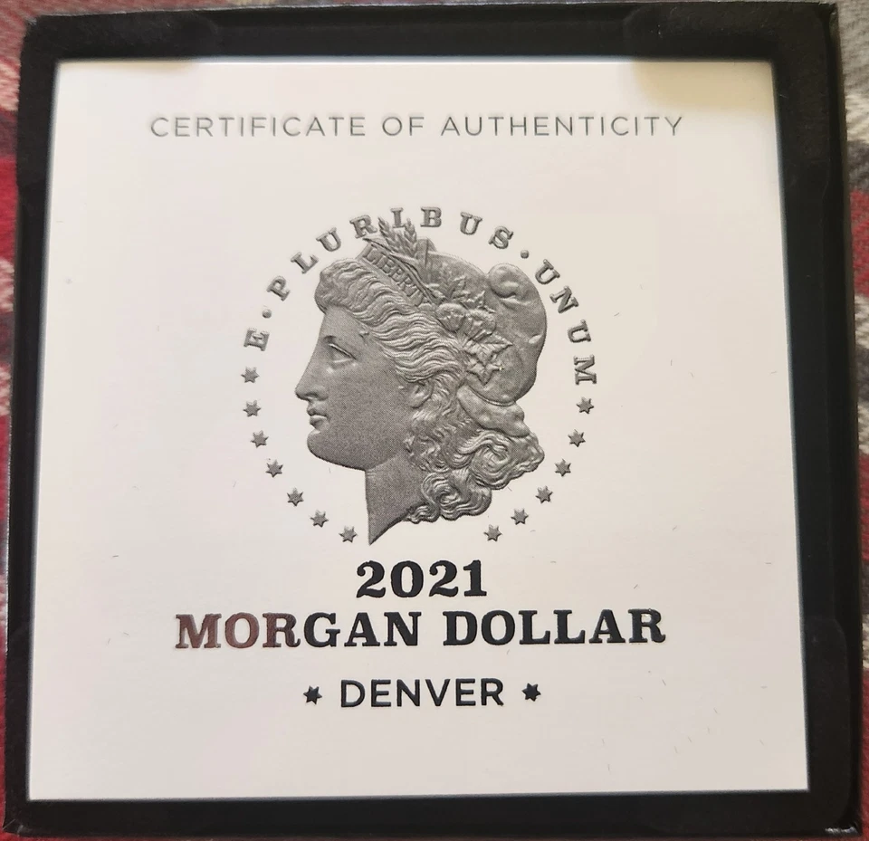 Morgan 2021 Silver Dollar with (D) Mint Mark 21XG w/ OGP/COA - Image 3 of 4