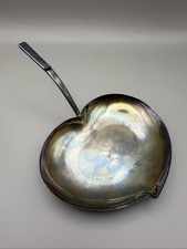 Three Crowns Silversmiths Heart Bon Bon Dish - Silverplate with Beaded Handle