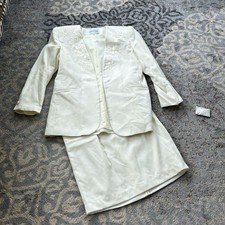 Vintage Executive Collection Blazer Skirt Set Cream 14