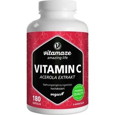 2x VITAMIN C 160 mg Acerola Extrakt pur vegan Kapseln 180 ST