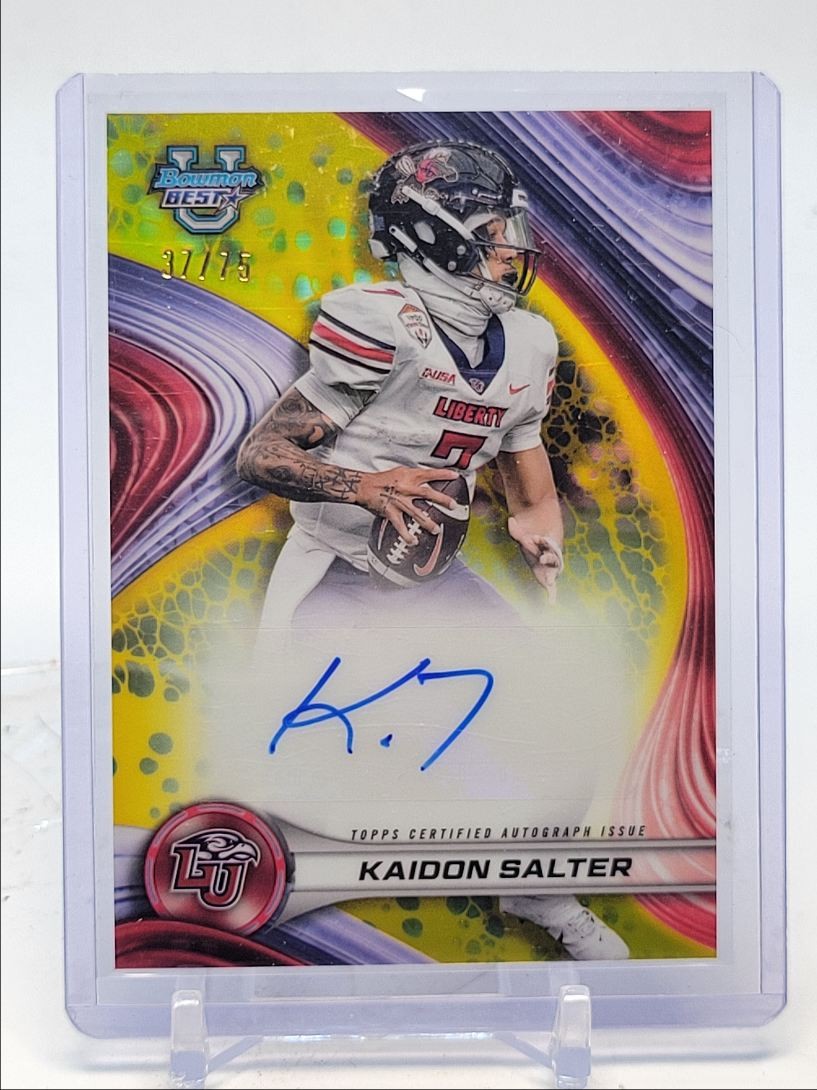 KAIDON SALTER 2024 BOWMAN U BEST OF 2024 YELLOW REFRACTOR AUTO /75 Q4689