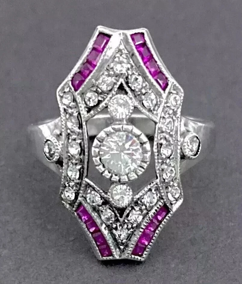 Bague diamant et saphir créée en laboratoire de 3 carats en finition or... - Photo 1/4