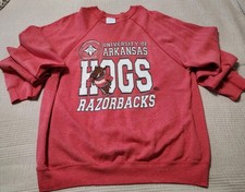 Arkansas Razorbacks Tultex Crewneck Sweatshirt XL Red NCAA Unisex Retro