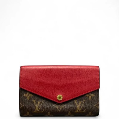 Louis Vuitton Marie Lou Trifold Wallet Brown Red Monogram (ym062526c2r)