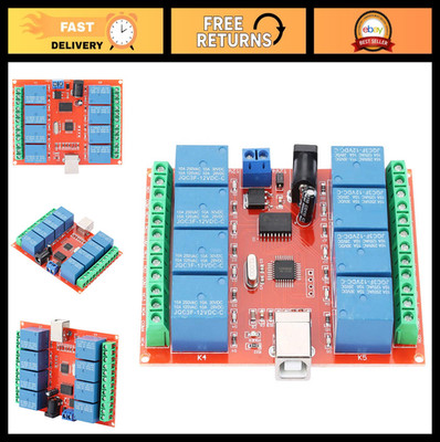 12V 8 Channel Relay Controller Module - Smart USB Switch for Automation Control