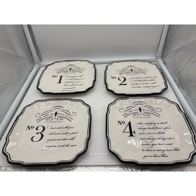 Grasslands Road Art of Mingling Square Scalloped Dessert Plates Set of 4
