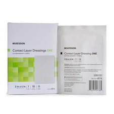 McKesson Wound Contact Layer Dressing 3 x 4" Rectangle Silicone 4816 10 per Box