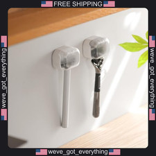 2 Pack Wall Mounted Razor Holders with Auto-Closing Dust Cover