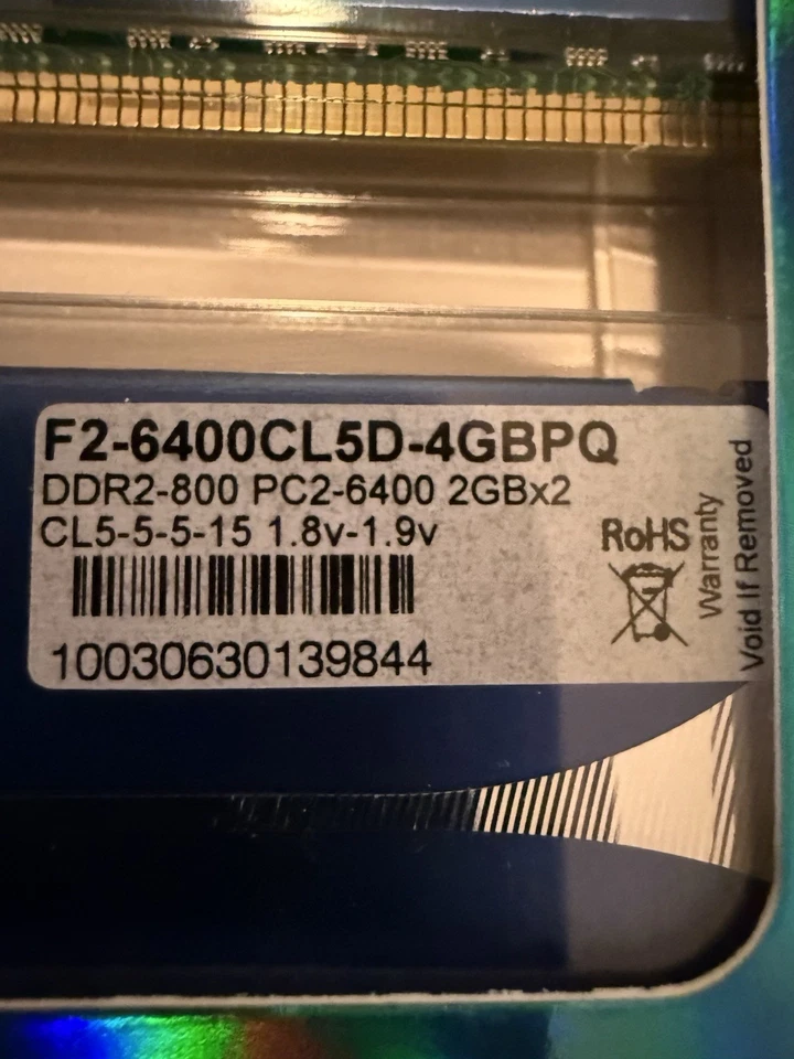 GSKILL F2-6400CL5D-4GBPQ DDR2 PC2-6400 RAM 4GB (2x2GB) - New In Box - Image 4 of 4