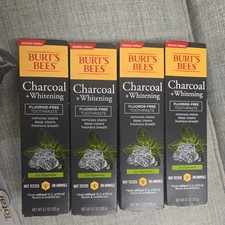LOT 4 Burt's Bees Charcoal Whitening Fluoride-Free Toothpaste Zen Peppermint