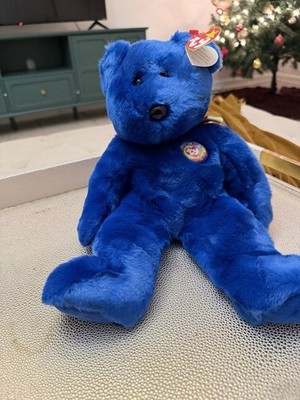 Ty Beanie Baby CLUBBY Blue Bear Plush Toy with Tag