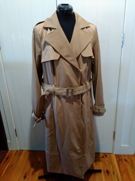 City Chic camel fully lined long polyester blend trench coat Size XS