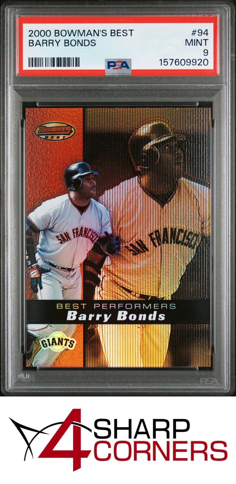 2000 BOWMAN'S BEST #94 BARRY BONDS GIANTS PSA 9 view 1
